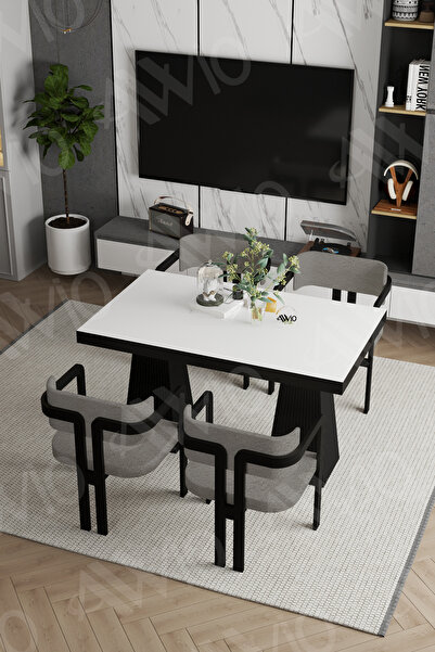 AVVİO Pesca Lake Mdf Ayak Tokyo Demonte Sandalye 80x120 Yemek Masası Mutfak M...