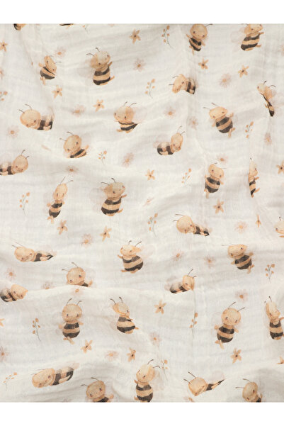 Kai Baby Honey Bees 100% Organic Cotton Double Layer Muslin 4 Pack Baby Mouth Wipes