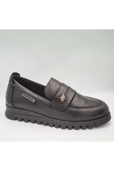 Mammamia D24KA-3270 Pantofi de zi cu zi pentru femei din piele naturală neagră