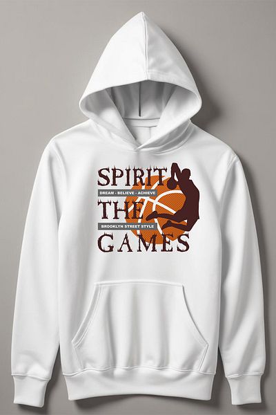 MYADA Basketball Printed Hooded Kids Sweatshirt - Sprit the Games 11139