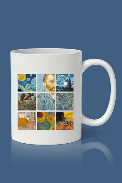 designedfy Van Gogh Collage Baskılı Kupa Bardak