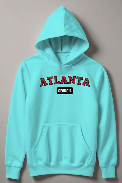 MYADA Детски суитшърт с качулка и щампа Atlanta Georgia - 12442