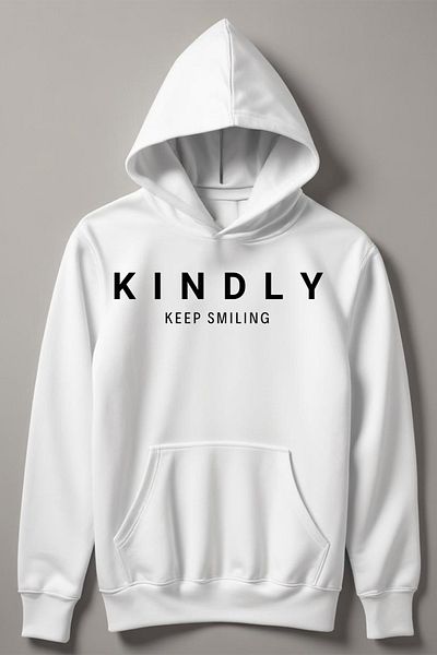 MYADA Детски суитшърт с качулка и щампа Kindly Keep Smiling 20547