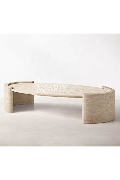 MIARIK DESIGN Mermer Traverten Roz Orta Sehpa