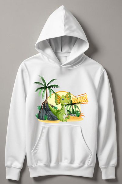 MYADA Hanorac pentru copii cu glugă cu imprimeu în stil Dino cu design special 12465