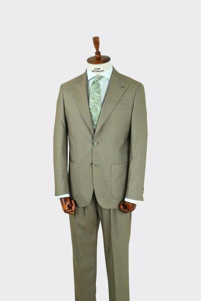 Kadir Büyükkaya Kırlangıç Yaka Pileli Erkek Takım Elbise-KAX1303S