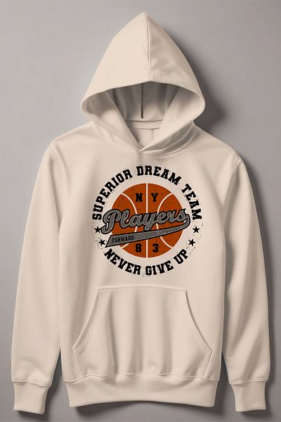 MYADA Παιδική φούτερ με κουκούλα Niver Give Up Basketball Players 13287