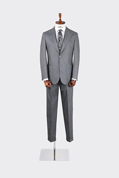 Kadir Büyükkaya Kırlangıç Yaka Pileli Erkek Takım Elbise-KAX1303S
