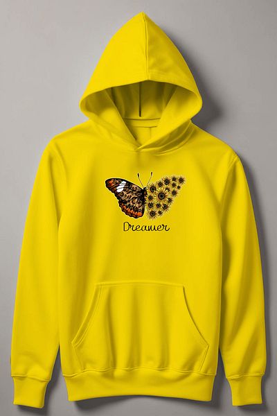 MYADA Leopard Butterfly Flower Printed Hooded Children's Sweatshirt 12434