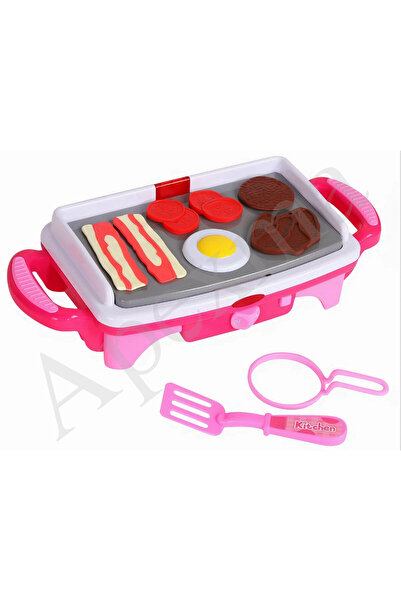 Apexma Oyuncak Aksesuarlı Pilli Işıklı Izgara Ocak Seti 11 Parça - Barbekü Ma...