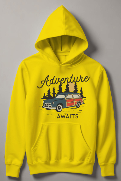 MYADA Avanturistički automobil čeka Štampano Dječja majica sa kapuljačom 13735