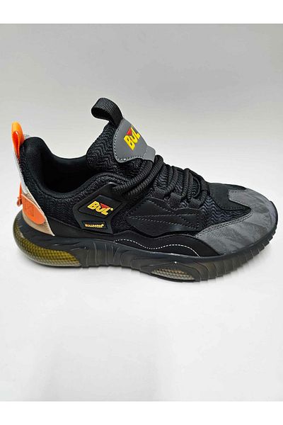 Bulldozer Black Imported Sneaker Lace-Up Men's Sports Shoes