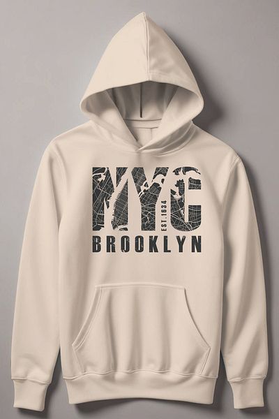 MYADA Детски суитшърт с качулка и щампа NYC Brooklyn 12500