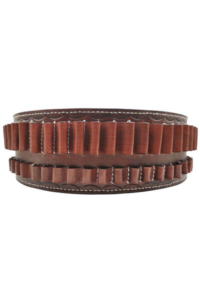 Aresoutdoors Deri Bel Fişekliği 7.62mm Yivli Için 40lı Deri Fişeklik Antik