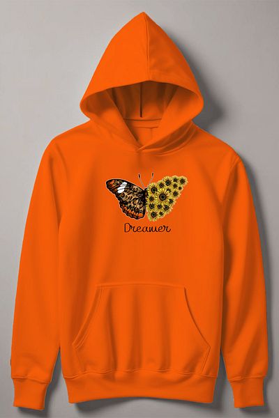 MYADA Leopard Butterfly Flower Printed Hooded Children's Sweatshirt 12434
