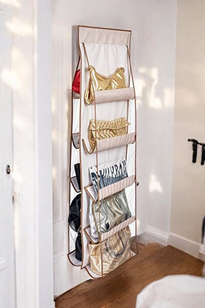 Turkco Çanta Saklama Organizeri - 10 Cepli Çanta Düzenleyici - 125x37cm, Pemb...