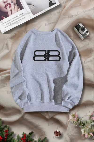 artı4 Unisex Bb Printed Adult and Children Oversize Crew Neck Sweatshirt