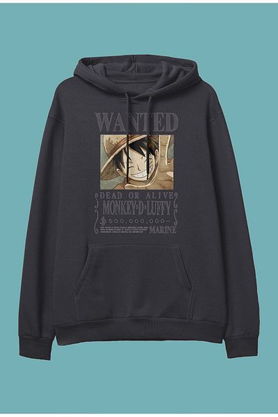 zip moda One Piece Monkey D. Luffy Anime Character imprimat Hanorac cu glugă cu design special