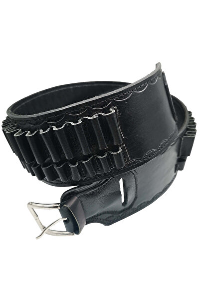 Aresoutdoors Deri Avcı Bel Fişekliği 7.62mm Yivli I?çin 40lı Deri Fişeklik Siyah