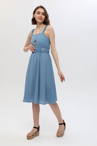 HomeStore Kleid mit gerüschtem elastischem Träger
