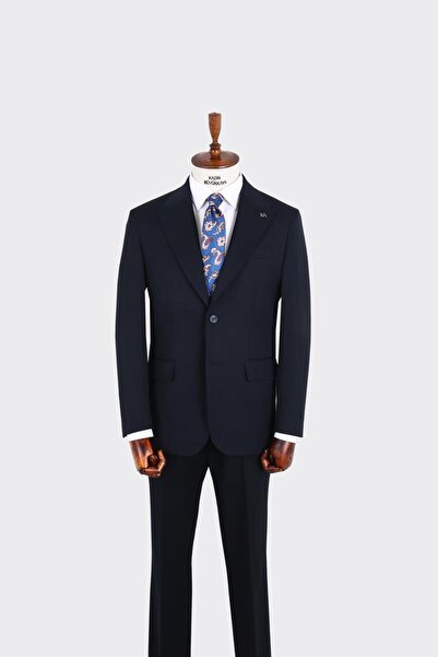 Kadir Büyükkaya Kırlangıç Yaka Erkek İki Düğmeli Takım Elbise-KAX1390S