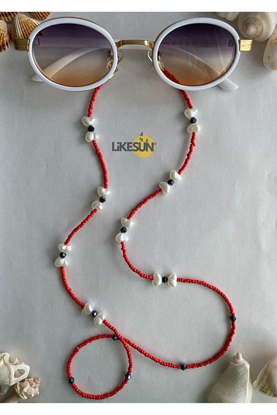 LiKESUN Butterfly Collection - Double Wrapped Necklace with Glasses Strap, String, Antique and Chain Detail
