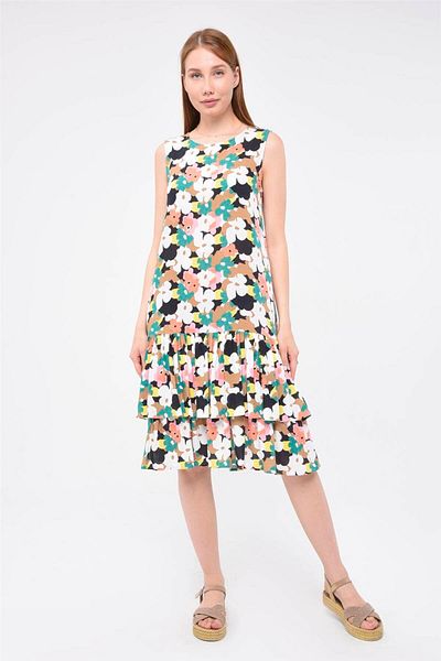 HomeStore Ärmelloses Kleid mit Blumenmuster