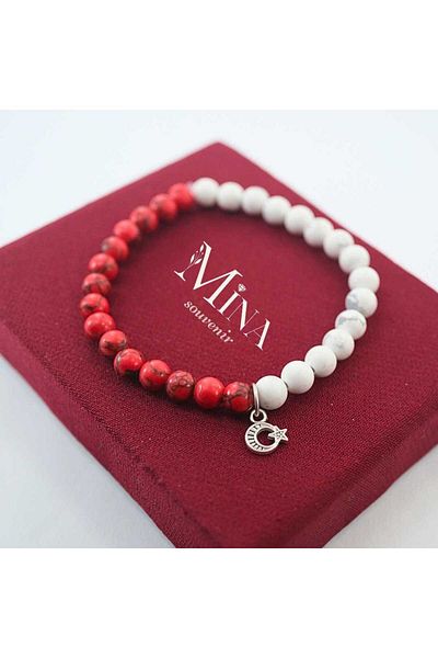 Mina Souvenir Turkish Flag Red White Silver Flag with Accessories Turkish Flag Bracelet Types 3