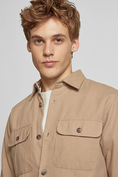 Jack & Jones Erkek JJDARREN FLANNEL Gömlek LS - Bej