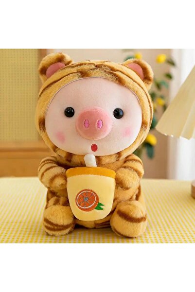 Zigver Sevimli Pembe Domuz Peluş Oyuncak Bebek Doğum Günü Hediyesi 25 cm