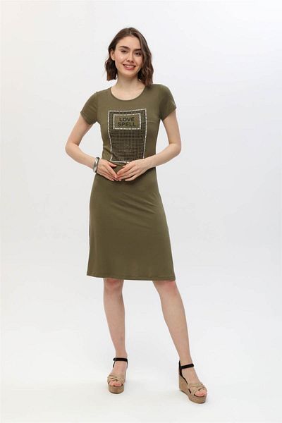 HomeStore Dress*love Spell*Stone Board Print – Khaki