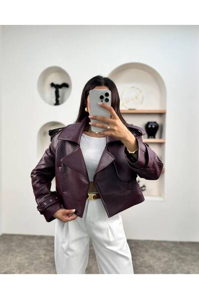 IHLAMURLAR TEKSTİL Damska kurtka motocyklowa Premium Trend Luxury Claret Red ...