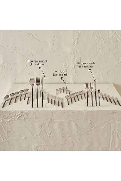 Bella Maison Siena 42 Parça Çatal Kaşık Bıçak Seti Siyah