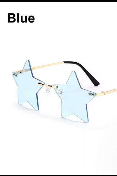 Giraffe Halloween Party Rave Punk Gözlüğü Mavi Yıldız