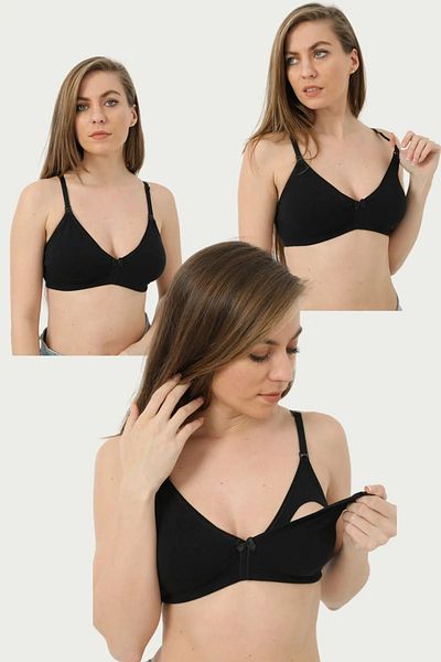 nettofit Organic Combed Cotton Lycra 3 Pack Nursing Bra