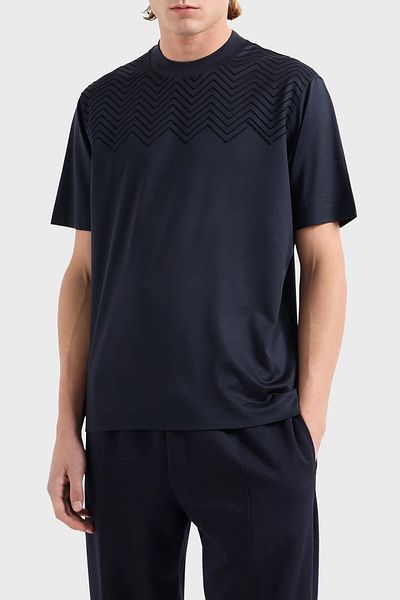 Emporio Armani Мъжка памучна тениска с кръгло деколте - стандартна кройка 6D1T91 1JOSZ 0920