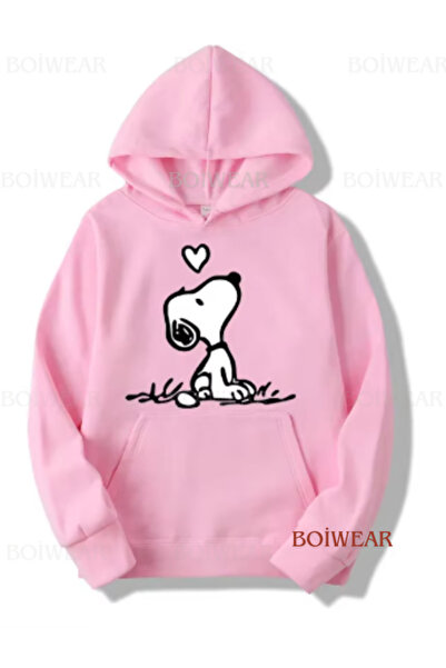 Boi Divna ženska majica Snoopy Štampano - 3 niti, roza, debela i O Oversize k...