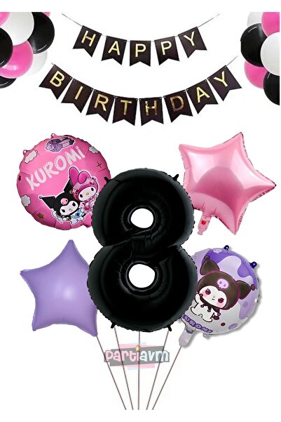 PARTİAVM بالون كورومي باللون الأرجواني والوردي والأسود والأبيض لعيد الميلاد و...