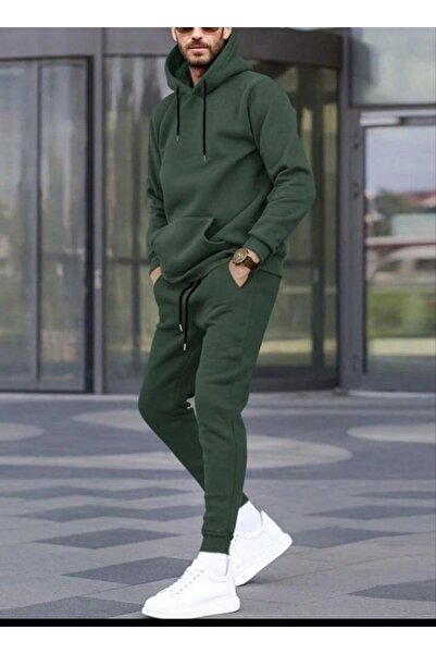 CLASSY.MODA Спортивний костюм - 2-компонентний - Штани та куртка - З капюшоном - 3-нитковий шардон -