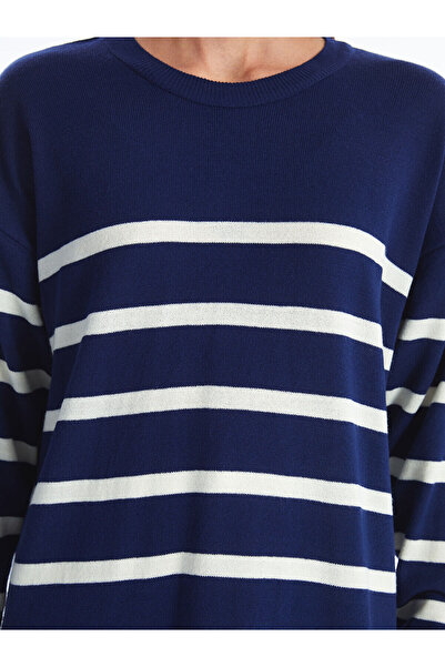 LC Waikiki Lw - Crew Neck Striped Long Sleeve Women's Knitwear Tunic