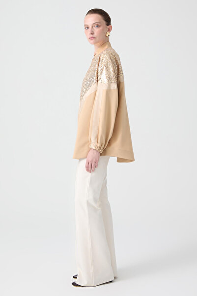 Touché Privé Payet Detail Striped Crepe Jacket