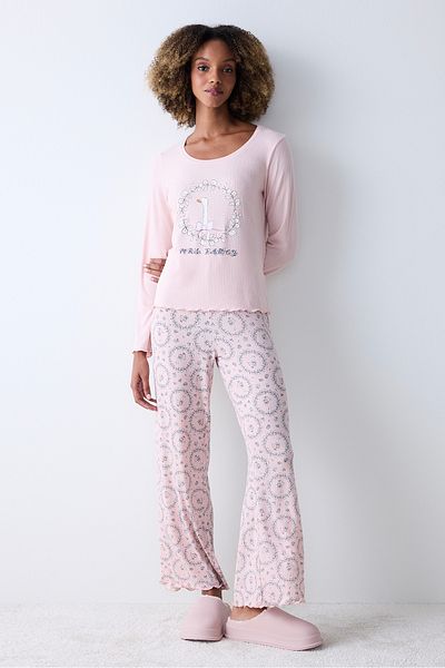 Penti Dreamy Printed Dusty Rose Pink Trousers Pyjama Bottoms