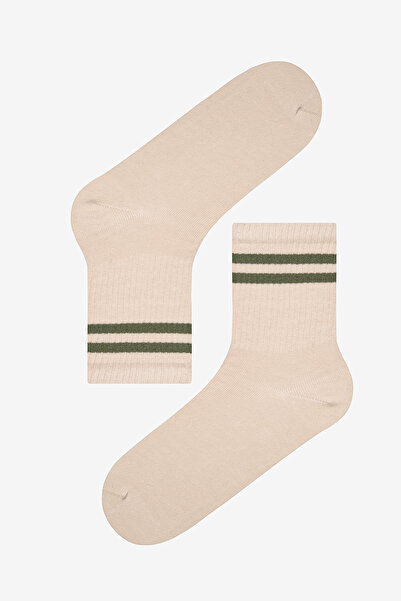 Penti Retro Stripe 3lü Bej Tenis Soket Çorap