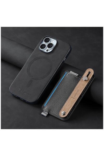 Zebana Apple iPhone 15 Pro Uyumlu Kılıf M-safe 2in1 Kartlıklı Best Deri Kılıf...