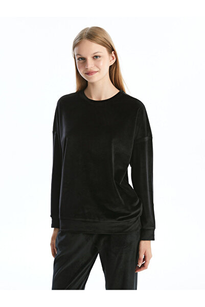 LC Waikiki Bisiklet Yaka Düz Uzun Kollu Kadın Pijama Üst