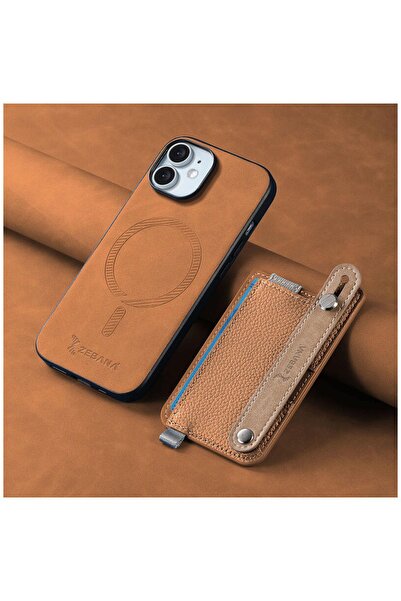 Zebana Apple iPhone 11 Uyumlu Kılıf M-safe 2in1 Kartlıklı Best Deri Kılıf Kah...