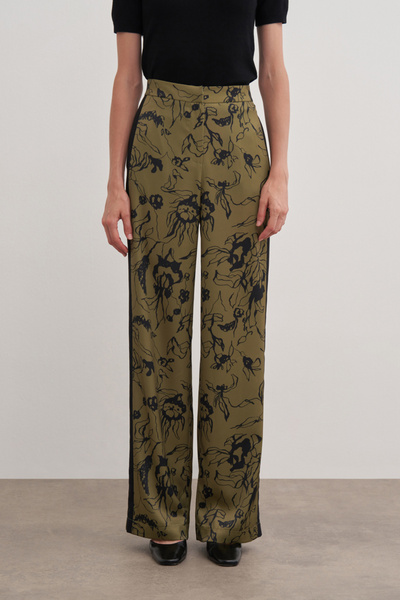 Aker Desenli Kemerli Pantolon