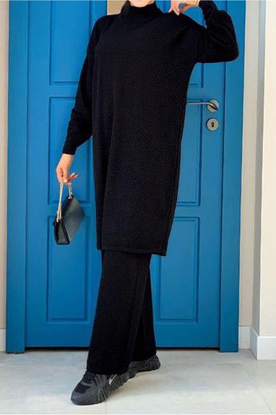TRENDTESETTÜR Black Knitwear Tunic - Women's Long t 51222