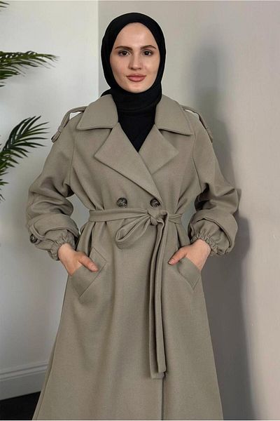 TRENDTESETTÜR PALTOANĂ DE FEMEI MINK CU BRĂȚĂ T 0116