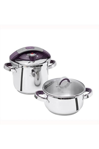 Pierre Cardin 4 Piece Pressure Cooker Set Taste Purple 4-7 Liters